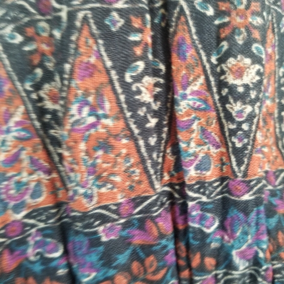 Bohemian Airy Jumpsuit Floral Pattern Boho Breezy Festival One Piece - Picture 2 of 7